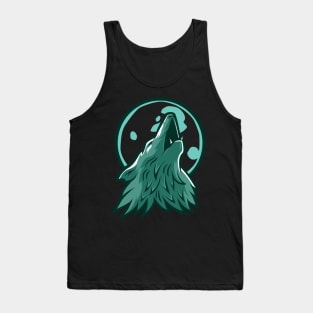 Wild Wolf Howling At The Moon Tank Top